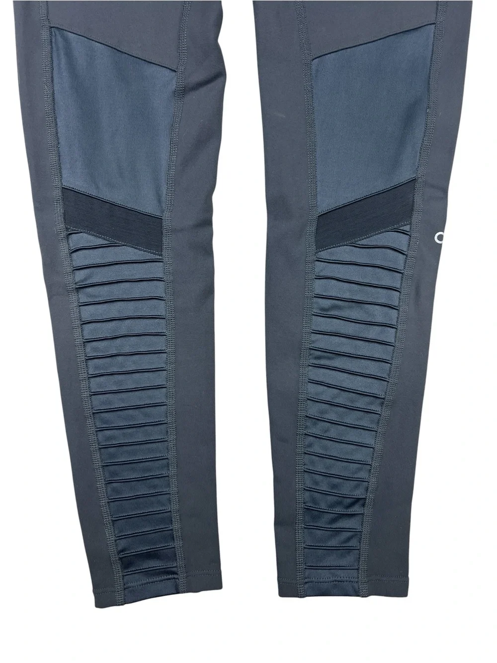 Alo Yoga Leggings Womens Small Gray Moto Mesh Panel contrast Compression Gym